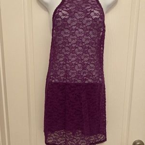 Victoria Secret Lace Chemise SZ S Halter style adjustable straps New!